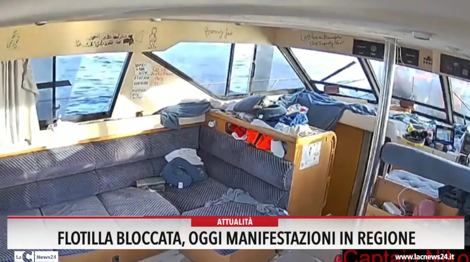 Flotilla bloccata, oggi manifestazioni in Regione