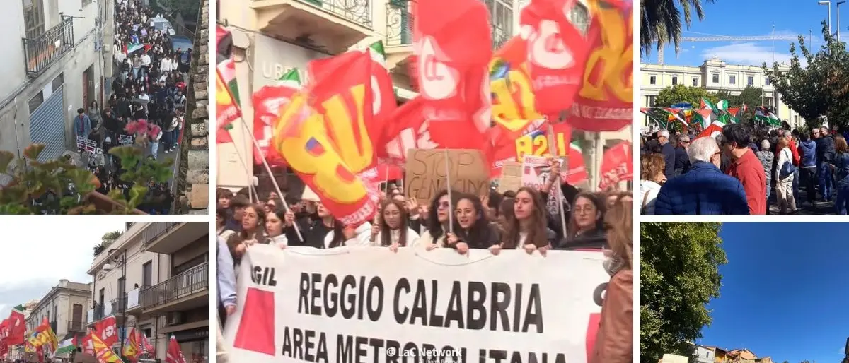 Dal Pollino allo Stretto, in\u00A0Calabria 15mila in piazza per Gaza. Striscioni, canti e una sola voce: «Palestina libera»\n
