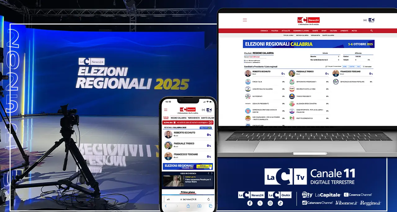 Regionali Calabria, network LaC in prima linea: lunedì speciale Tv e risultati live su\u00A0web e social con una sezione dedicata\n