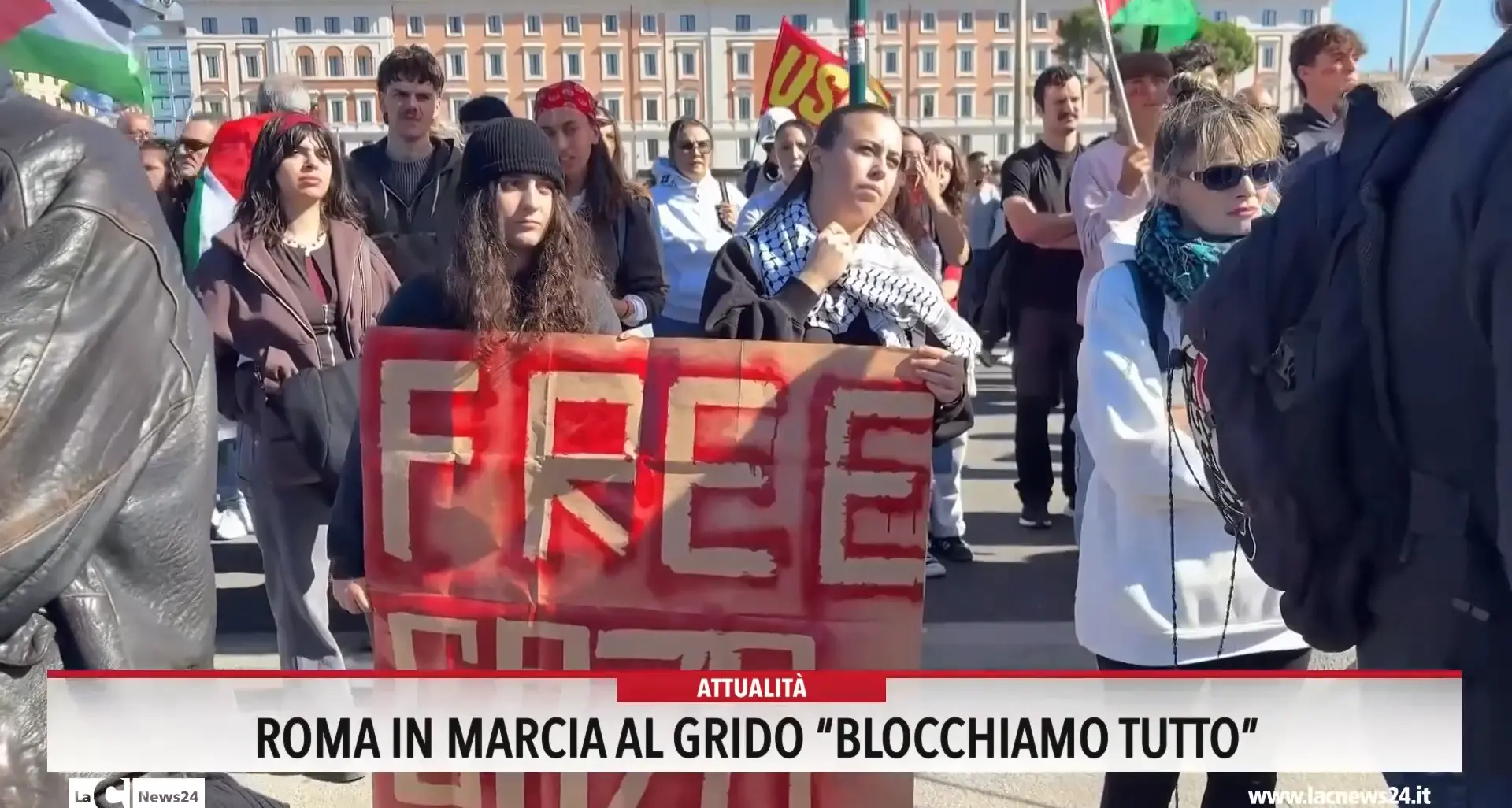 Roma in marcia al grido \"Blocchiamo tutto\"