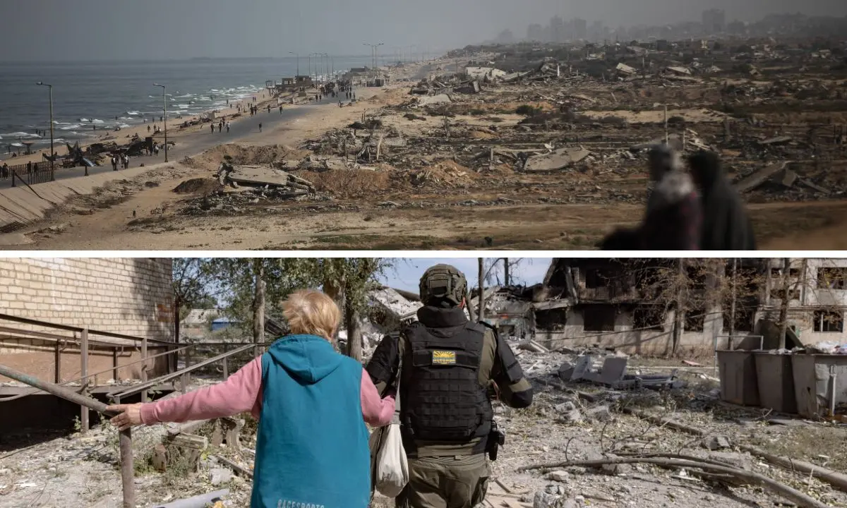 Due guerre e due misure: per Gaza piazze oceaniche, per l’Ucraina silenzio. E intanto Putin massacra civili alla stazione di Shostka\n