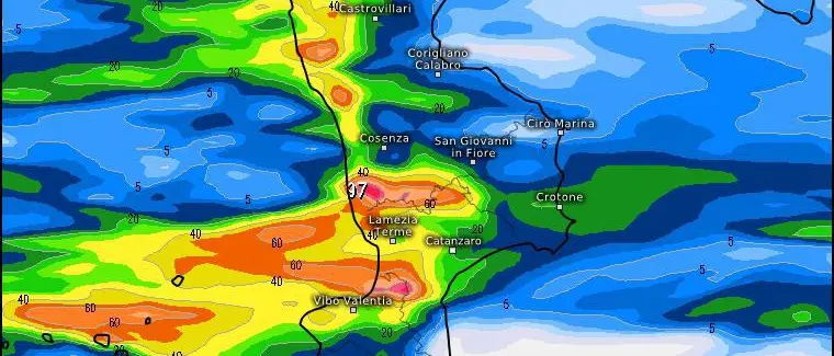 Mezzogiorno di pioggia, domenica di maltempo nel Cosentino