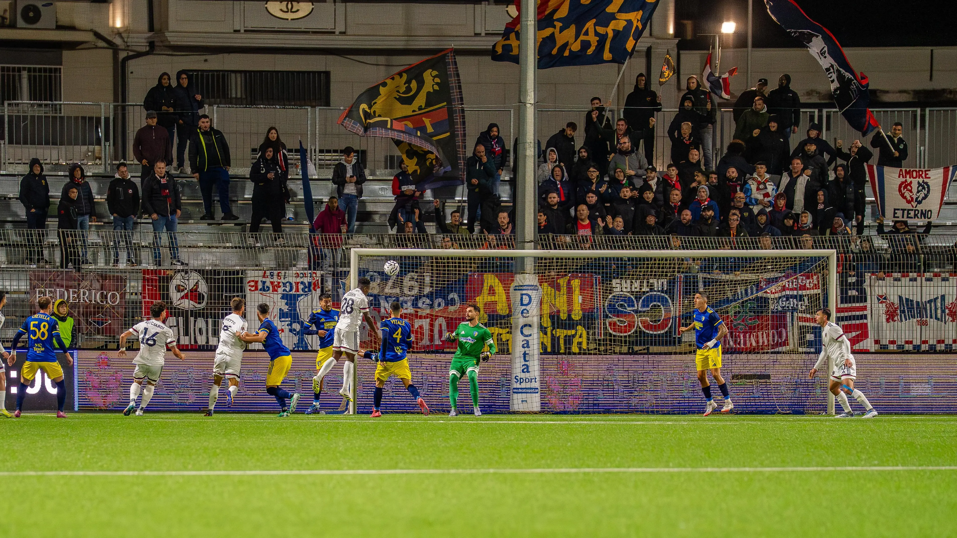 Il gol del pari realizzato dal Kouan (foto Annalisa Lavista)