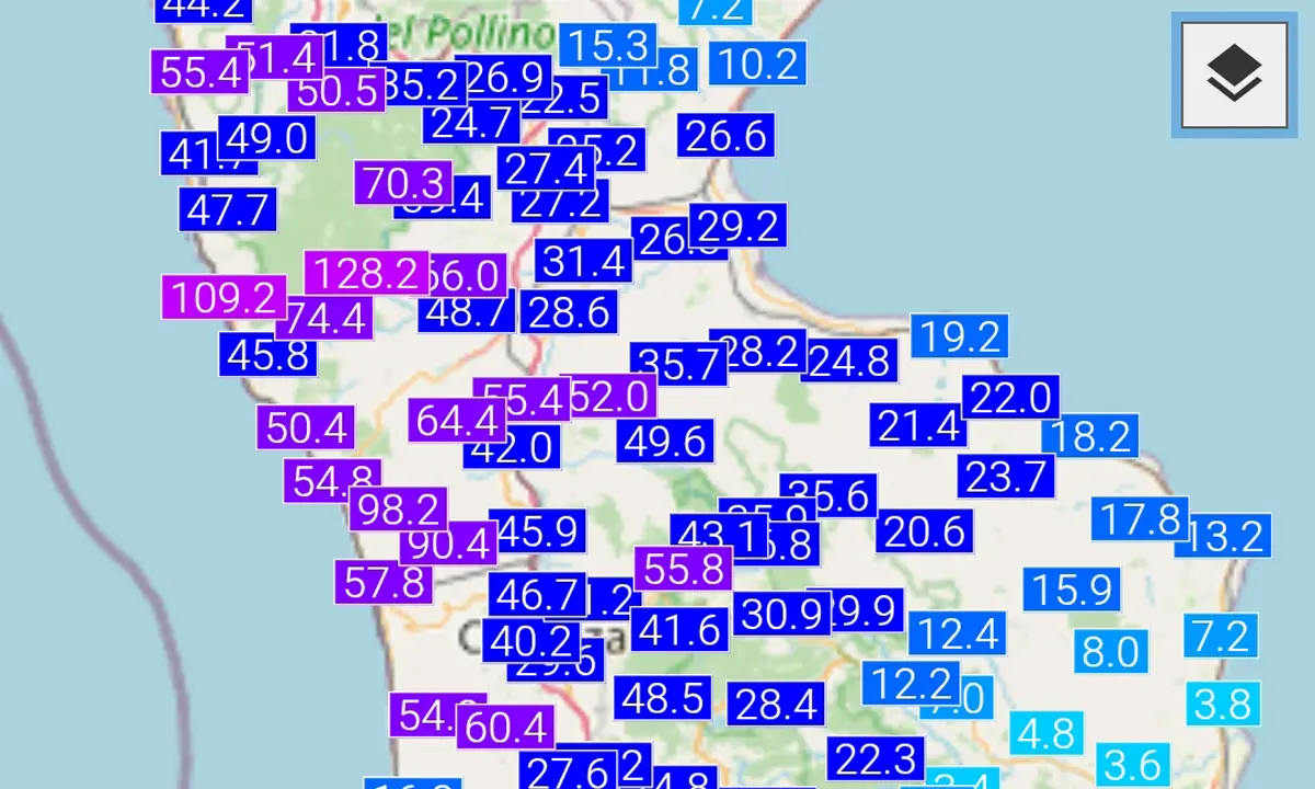 Meteo Cosenza, oggi pioggia al mattino e freddo di sera. I valori pluviometrici di ieri