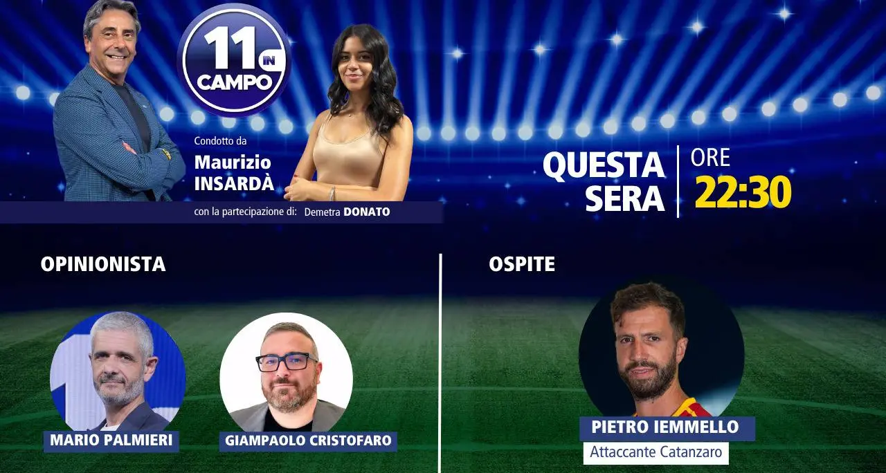 Il capitano del Catanzaro Pietro Iemmello ospite di “11 in campo”: appuntamento alle 22.30 su LaC Tv\u00A0\n