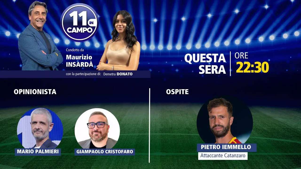 Il capitano del Catanzaro Pietro Iemmello ospite di “11 in campo”: appuntamento alle 22.30 su LaC Tv\u00A0\n