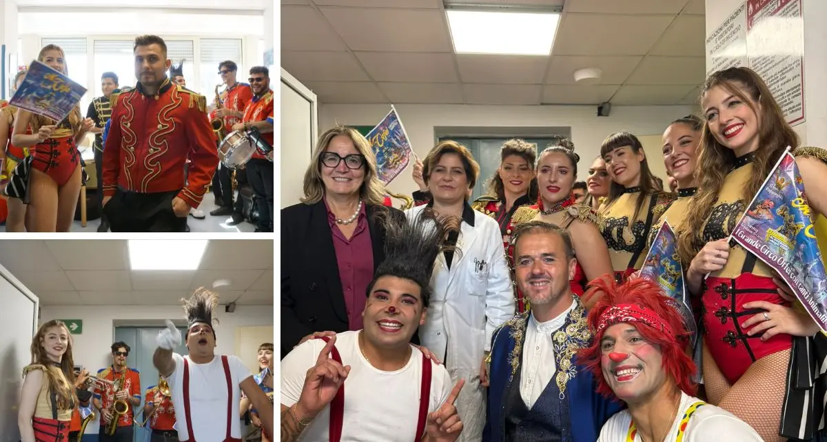 Acrobati, ballerine e clown “invadono” l’ospedale di Reggio Calabria strappando sorrisi ai piccoli pazienti\n