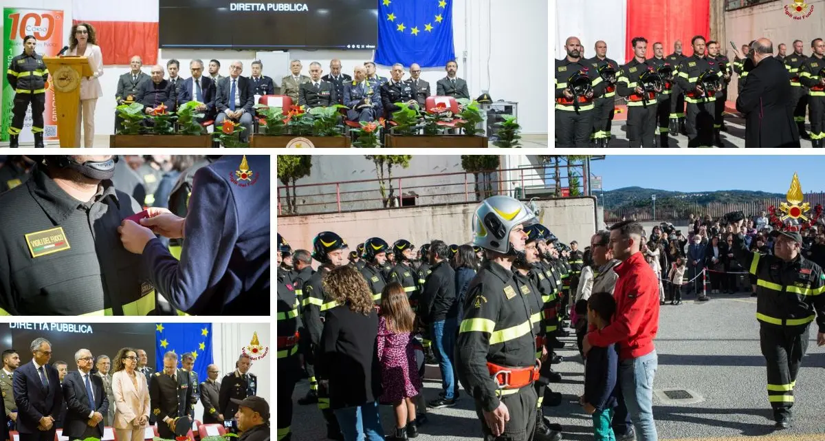 Lamezia, giurano 28 vigili del fuoco del centesimo corso di formazione. Evento parallelo a Roma per altre 722 unità\n