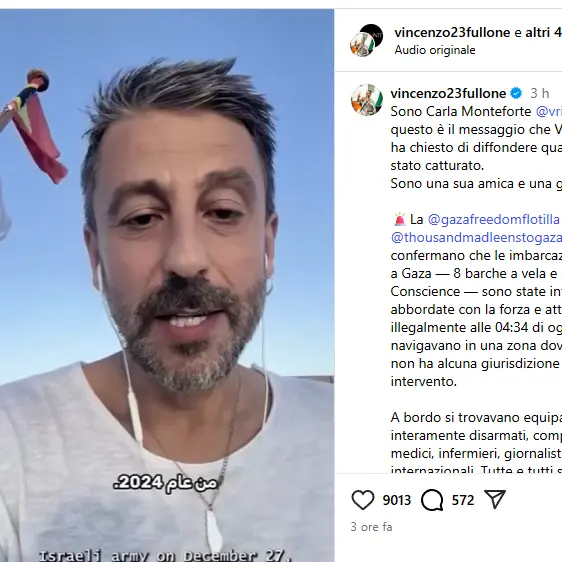 Flotilla per Gaza, fermato stanotte anche l’attivista calabrese Vincenzo Fullone\n