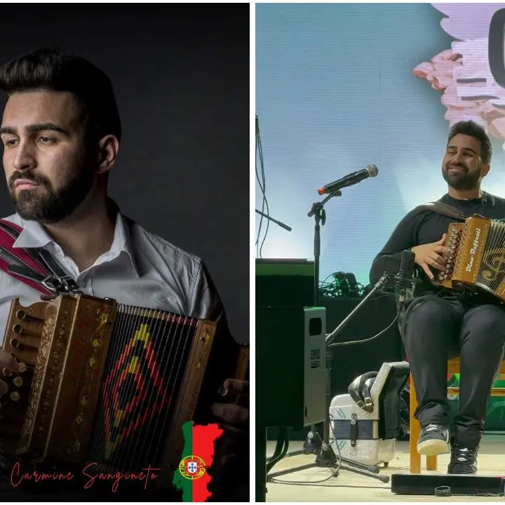 Carmine Sangineto incanta il Portogallo con la sua fisarmonica: «Qui la musica unisce le persone»\n