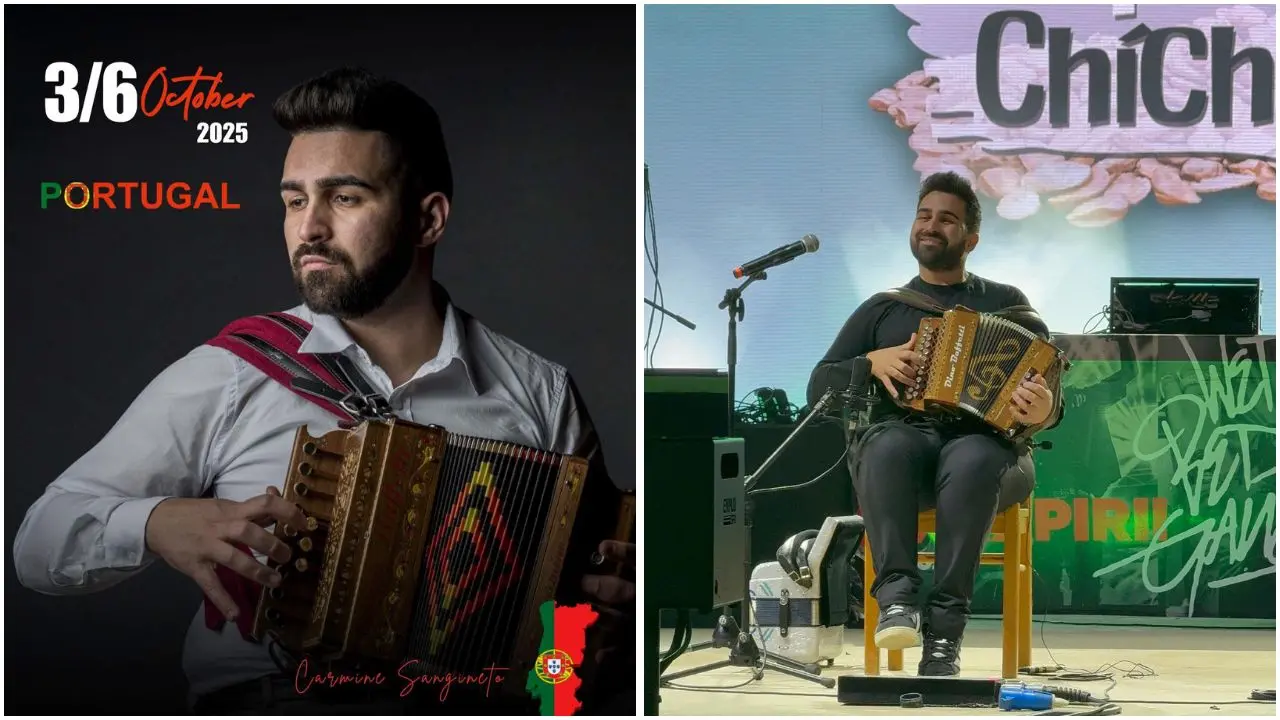 Carmine Sangineto incanta il Portogallo con la sua fisarmonica: «Qui la musica unisce le persone»\n