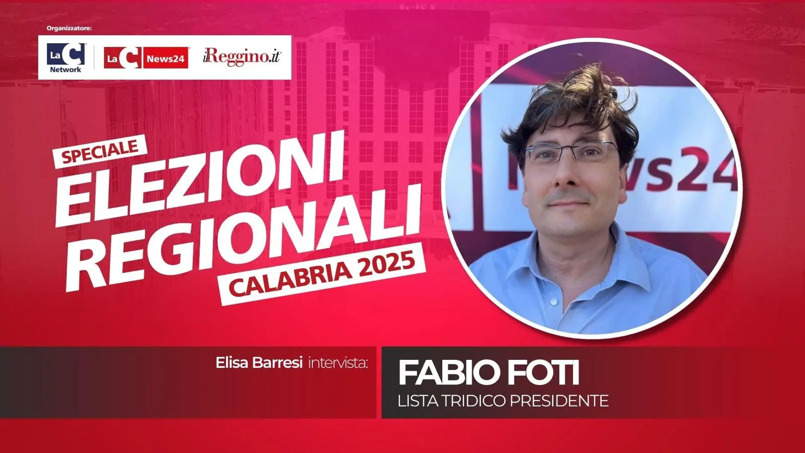 SPECIALE REGIONALI ’25 | Fabio Foti: «Calabria non più bancomat del Nord. Sanità, lavoro e giovani le nostre priorità» - VIDEO