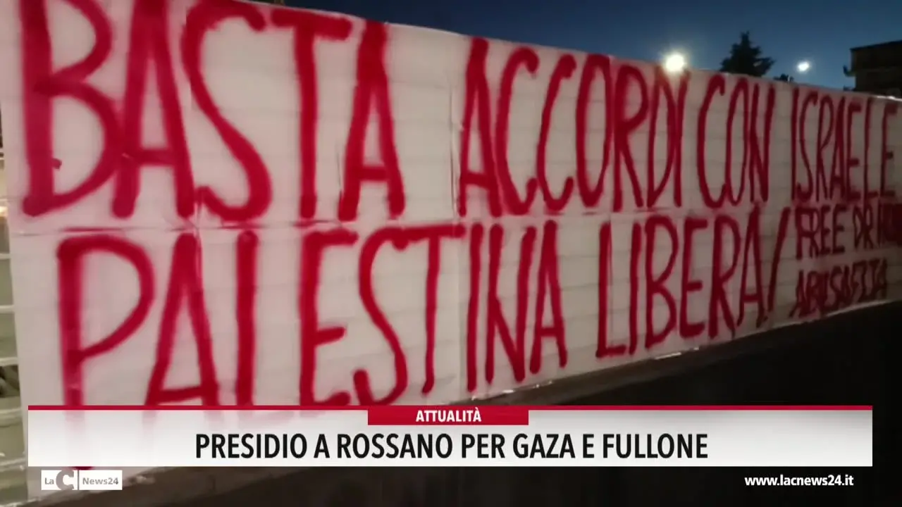 Presidio a Rossano per Gaza e Fullone
