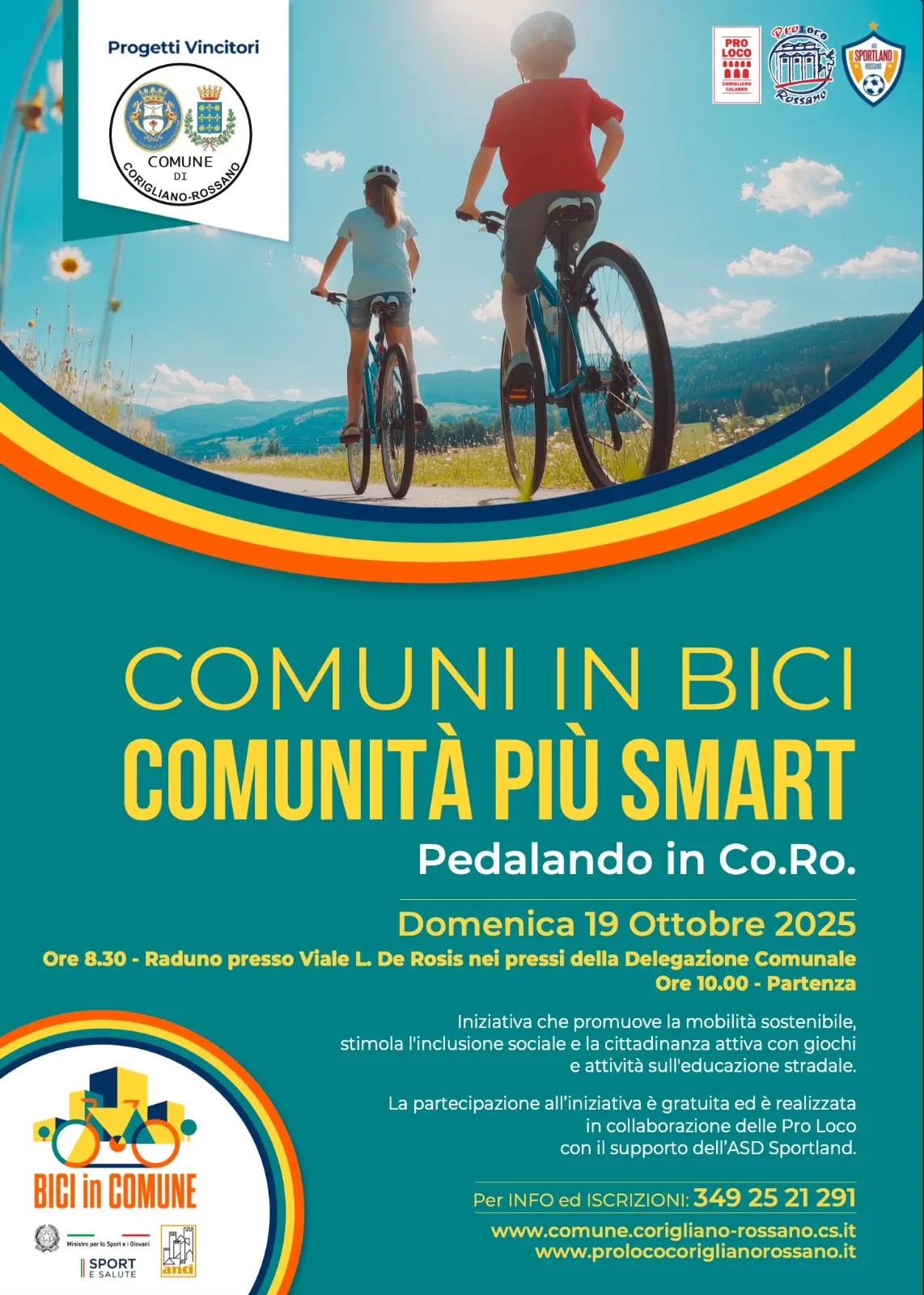 Corigliano Rossano pedala per la sostenibilità: al via la prima edizione di “Pedalando in CO.RO.”\n