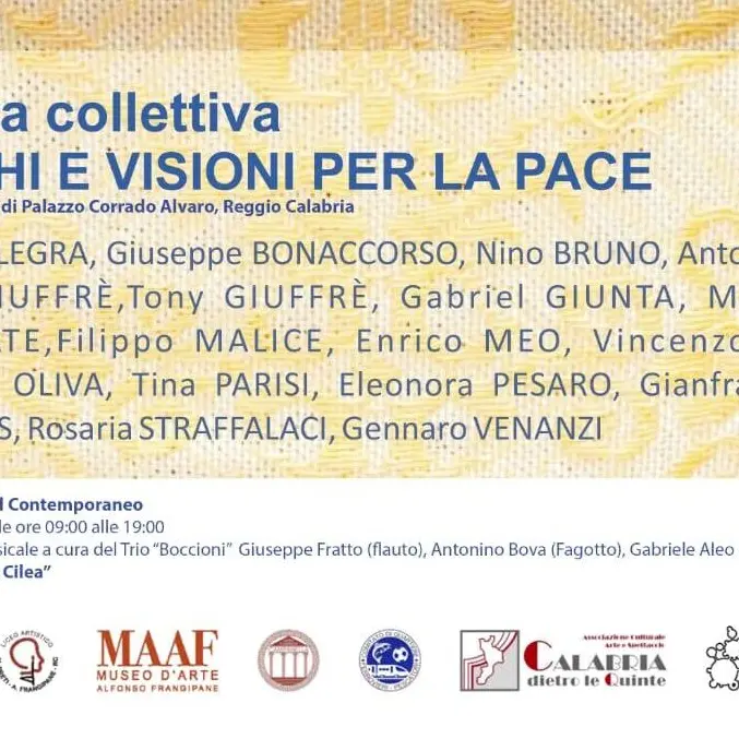 “Dialoghi e Visioni per la Pace”: a Reggio Calabria la collettiva per la XXI Giornata del Contemporaneo