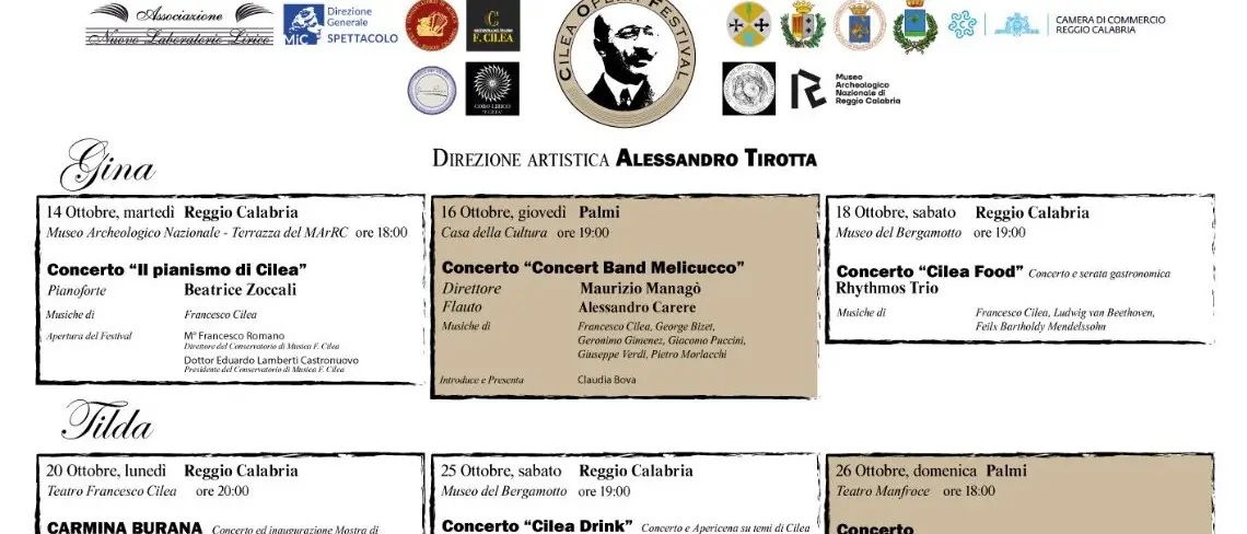Dal 16 ottobre il Cilea Opera Festival sbarca a Palmi