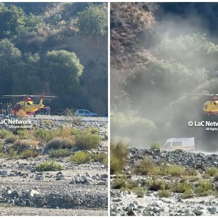 Elisoccorso atterra nel greto dell’Amendolea: intervento d’emergenza a Condofuri