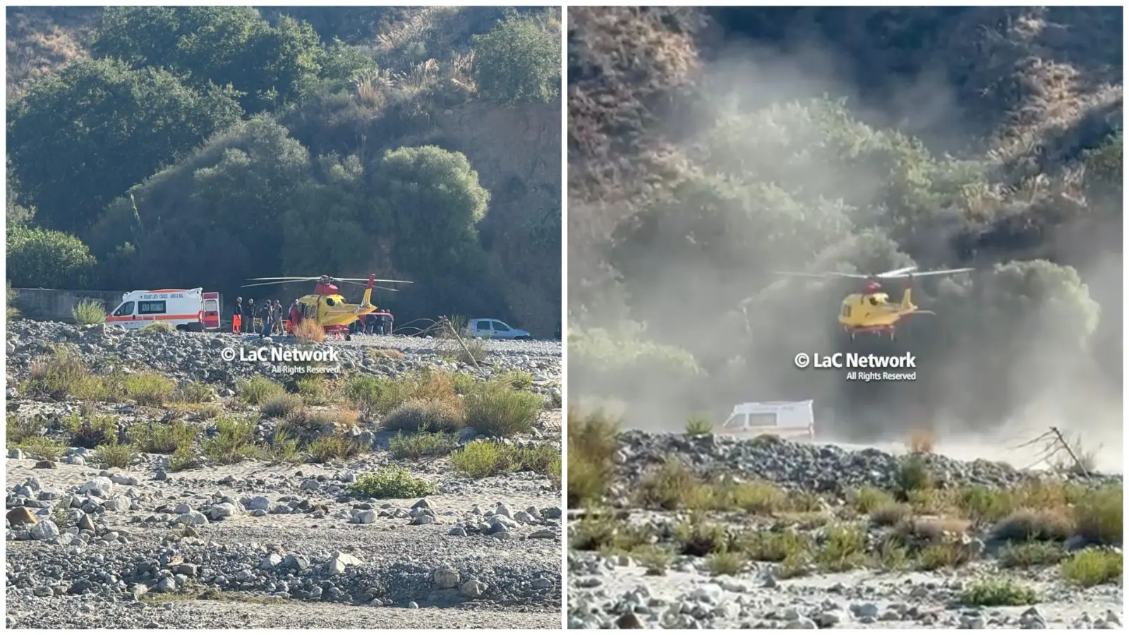 Elisoccorso atterra nel greto dell’Amendolea: intervento d’emergenza a Condofuri