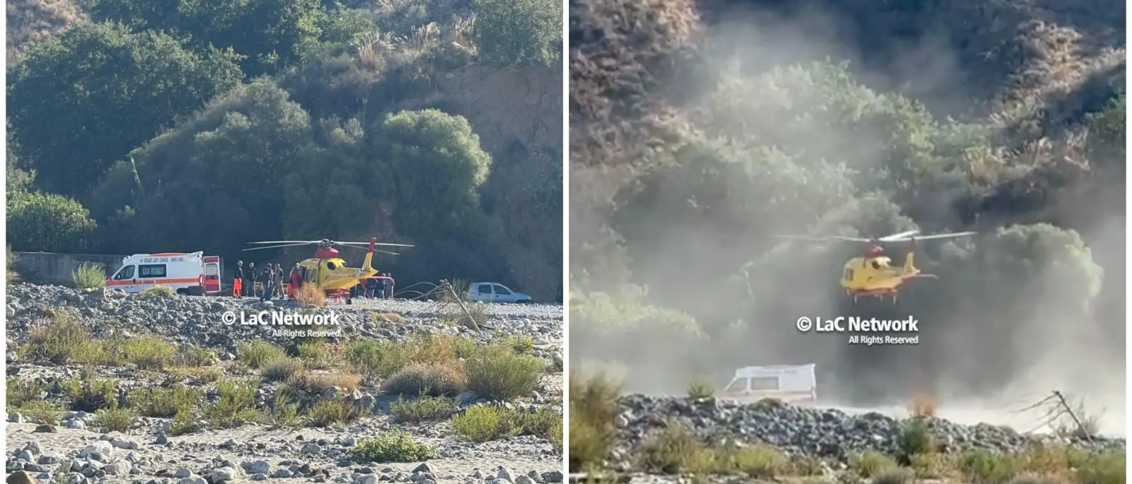 Elisoccorso atterra nel greto dell’Amendolea: intervento d’emergenza a Condofuri