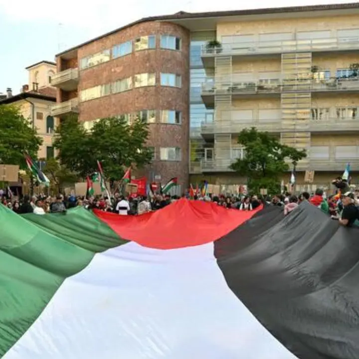 Udine, città “blindata” per il corteo per\u00A0la Palestina:\u00A0manifestanti in piazza\n