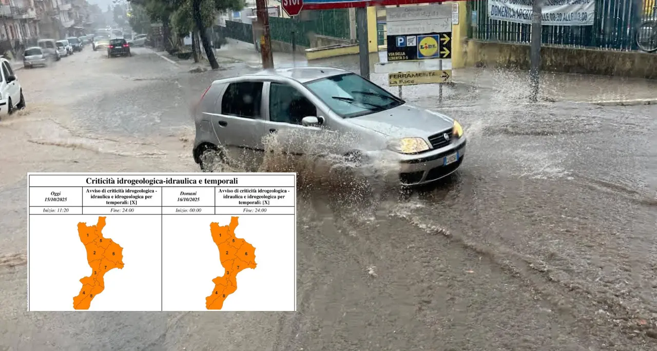 Maltempo, allerta arancione su tutta la Calabria oggi e domani: previsti temporali e nubifragi