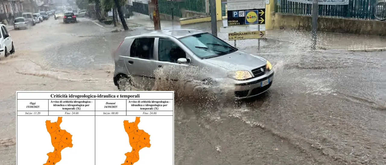 Maltempo, allerta arancione su tutta la Calabria oggi e domani: previsti temporali e nubifragi\n