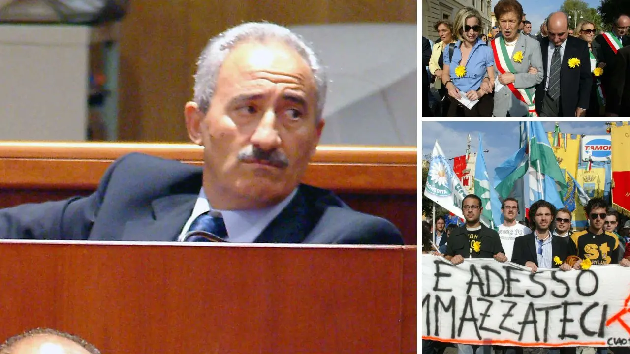 <p>A sinistra Fortugno, a destra la manifestazione dopo l&#39;omicidio</p>\\n