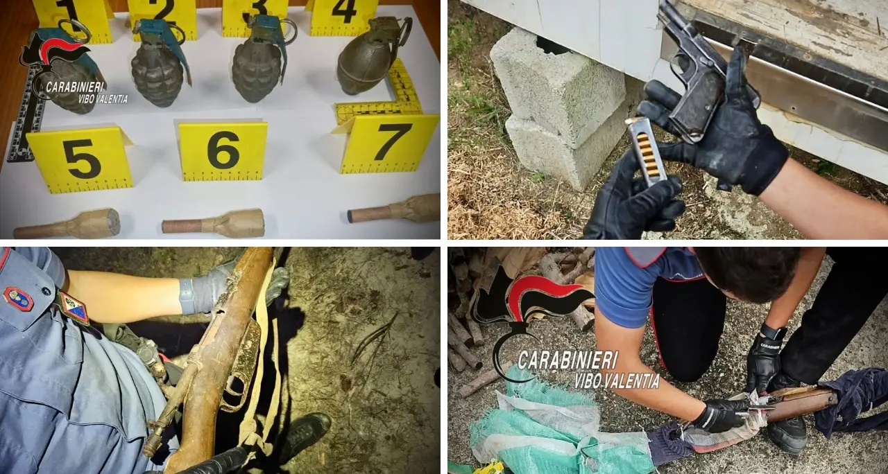 In casa granate, fucili e pistole illegali: arrestato 77enne nel Vibonese