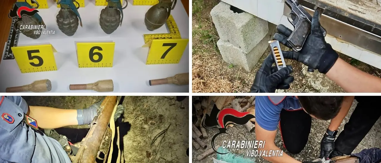 Zungri, arrestato un 77enne che aveva in casa un arsenale: munizioni, un fucile, una pistola e 4 bombe a mano\n