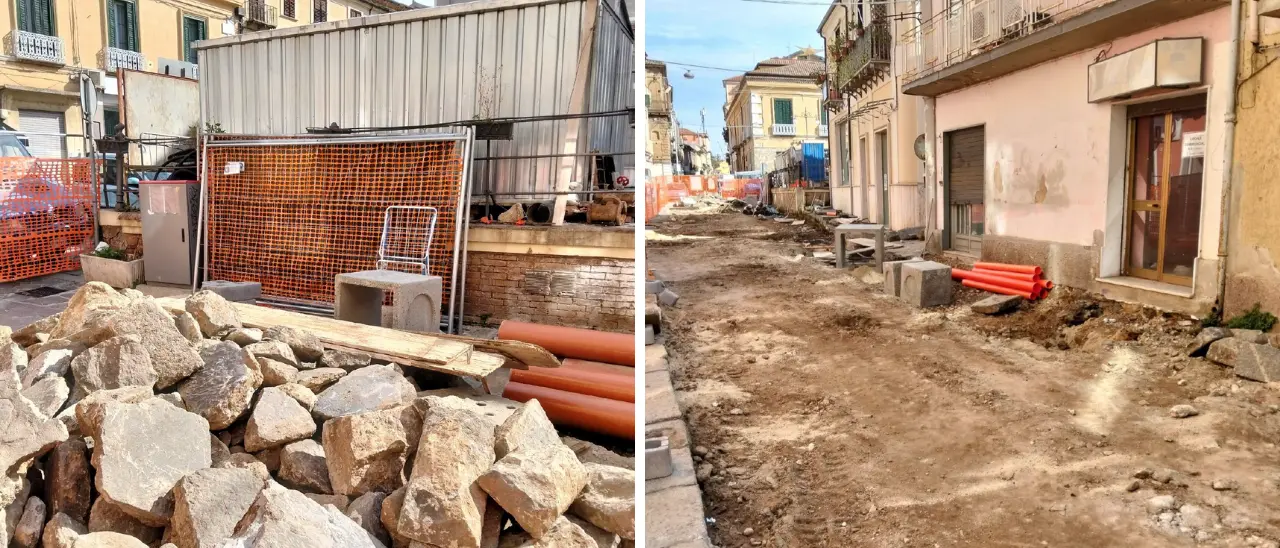 «Basole accatastate alla rifusa, così si distrugge la storia di Vibo»: Italia Nostra torna sui lavori in via Luigi Razza\n