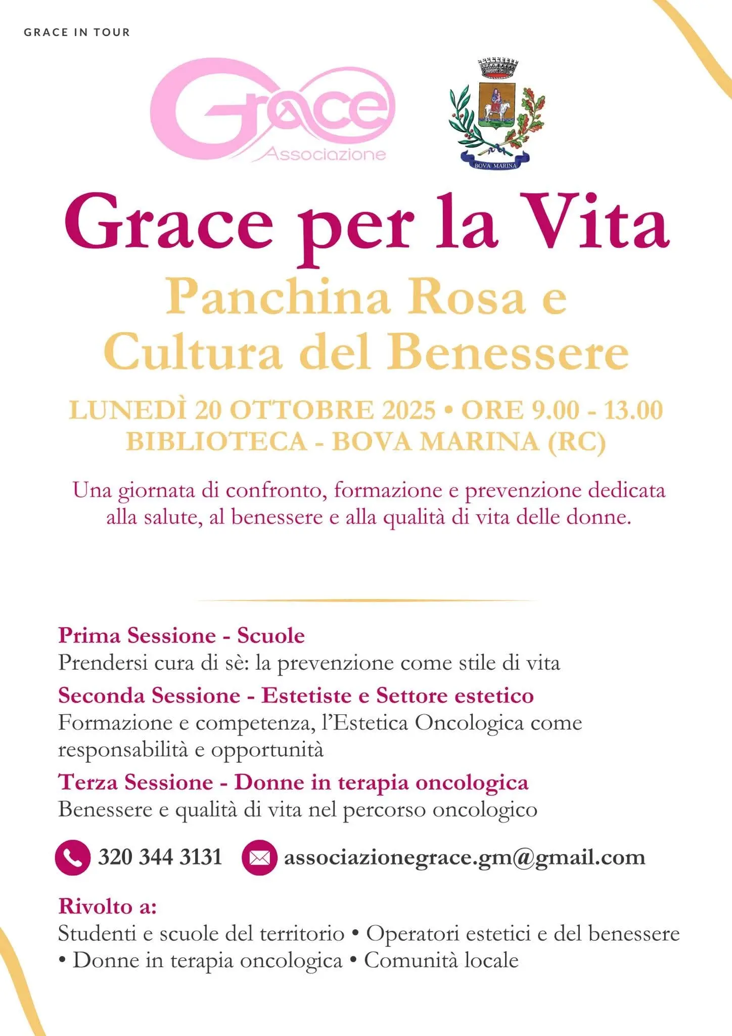 A Bova Marina la quinta edizione del “Grace Day”: una giornata di incontro, prevenzione e benessere\n