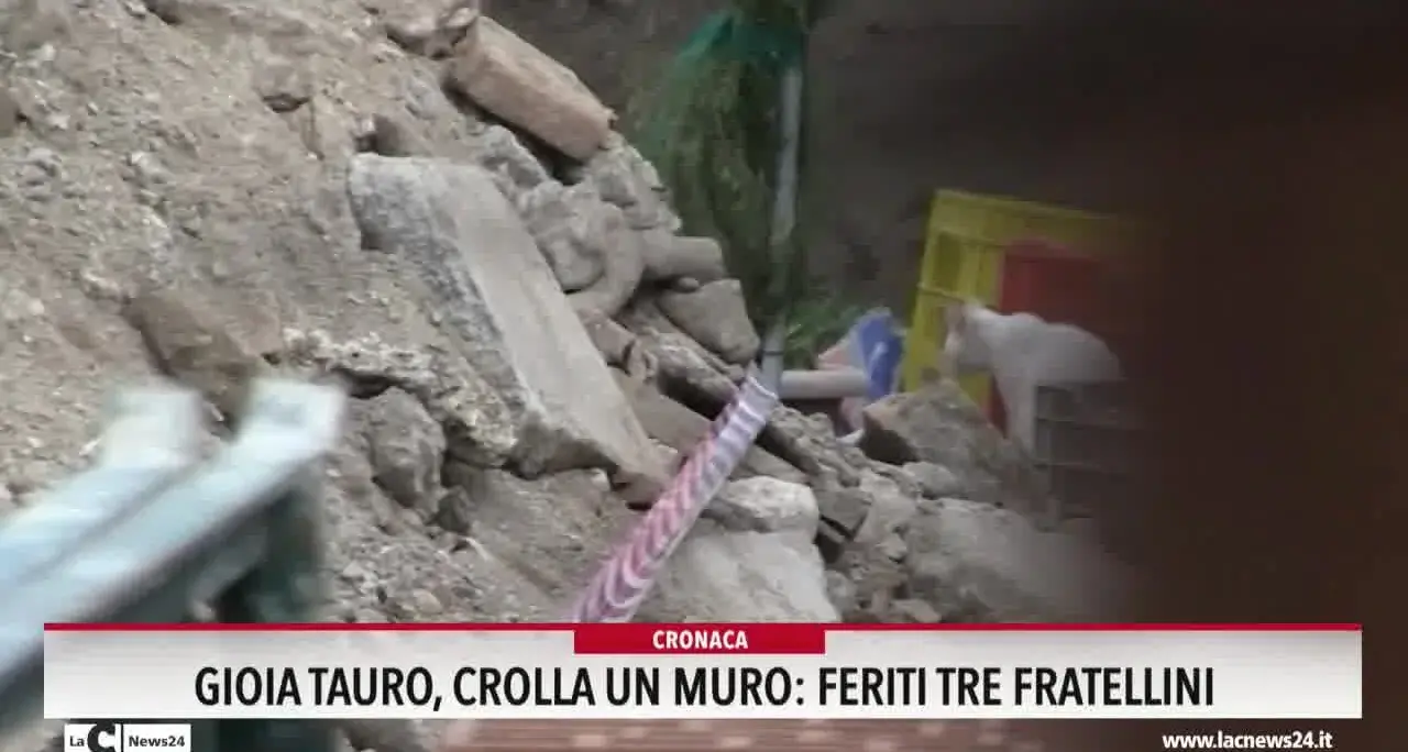 Gioia Tauro, crolla un muro: feriti tre fratellini
