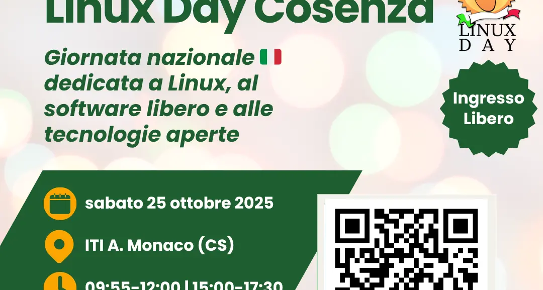 Linux day, a Cosenza l’evento dedicato alla promozione della libertà digitale