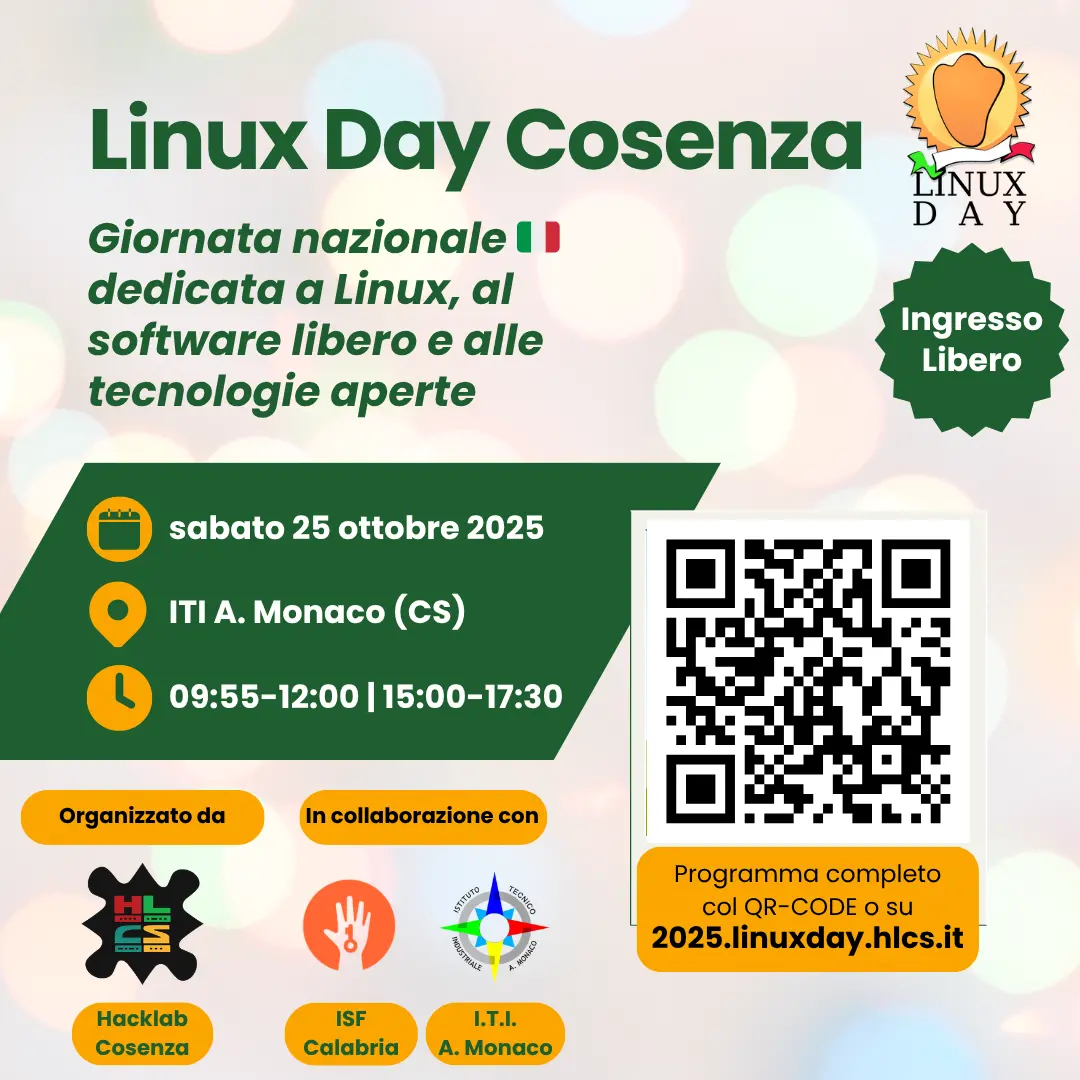 Linux day, a Cosenza l’evento dedicato alla promozione della libertà digitale