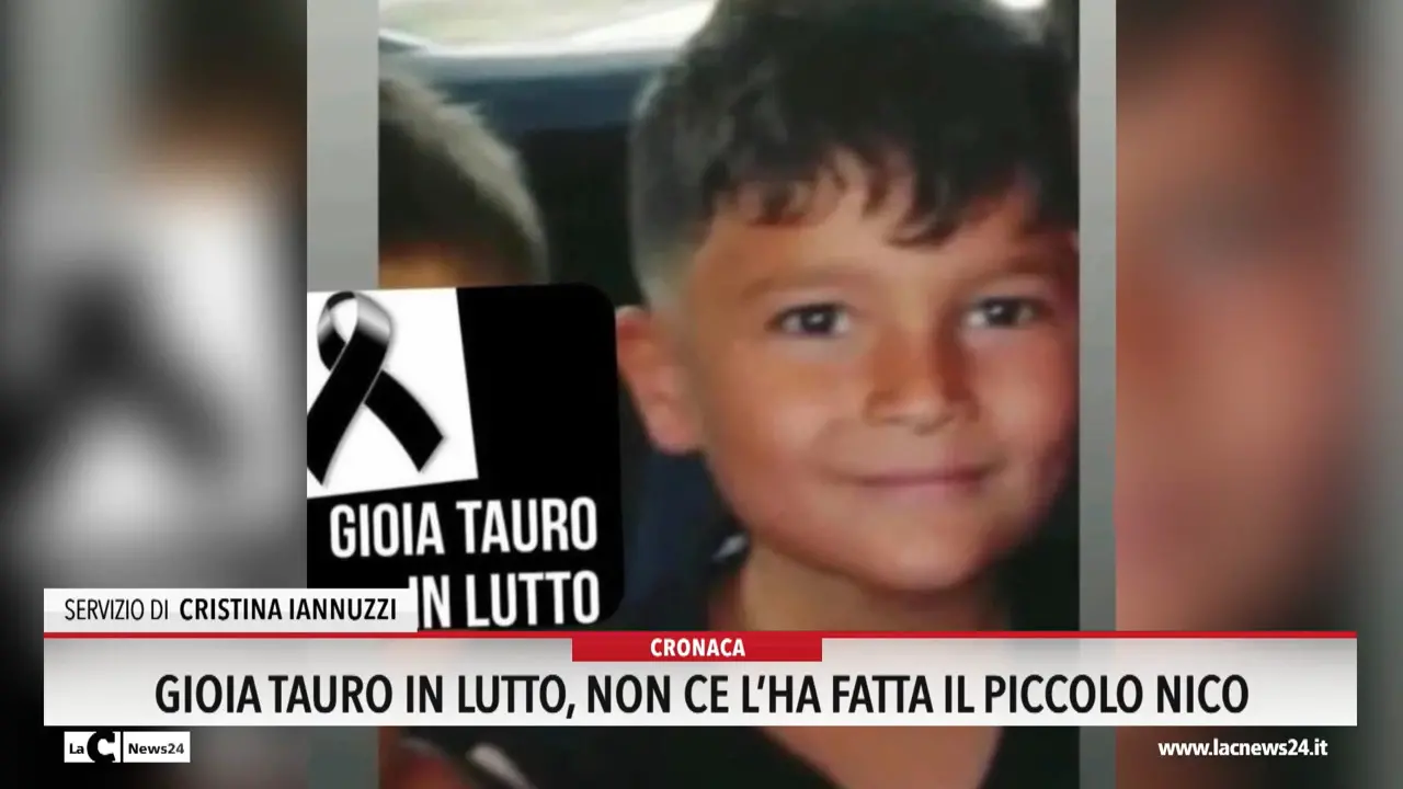 Gioia Tauro in lutto, non ce l'ha fatta il piccolo Nico