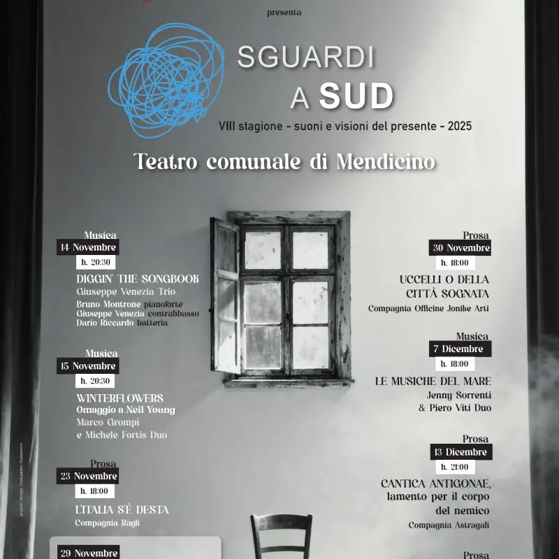 Sguardi a Sud, un mese di musica e teatro a Mendicino