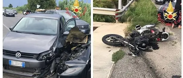 Incidente alla rotonda di Simeri: ferito un centauro