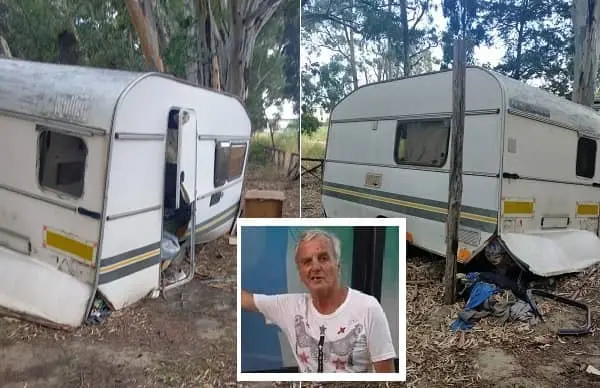 La roulotte-rifugio di Salvatore abbandonata in pineta