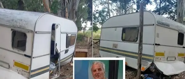 La roulotte-rifugio di Salvatore abbandonata in pineta