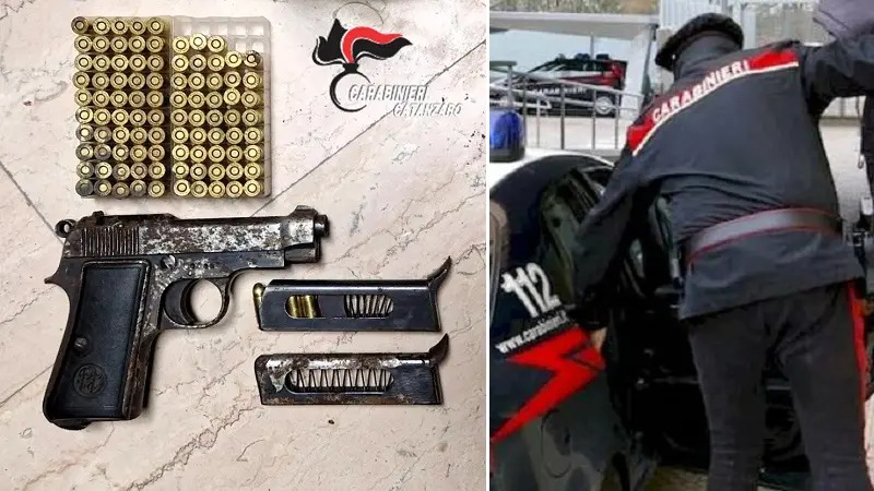 Pistola carica nascosta nel forno: in arresto 51enne