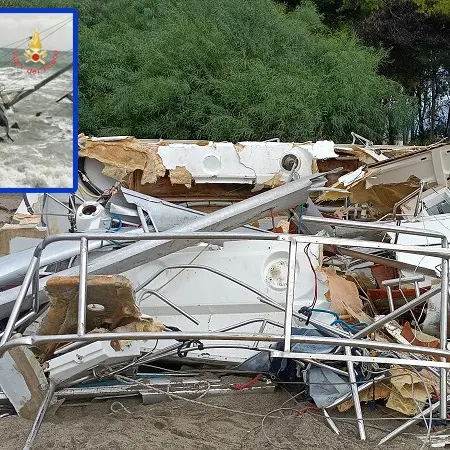 Vela arenata a Bellino ridotta ad un cumulo di detriti