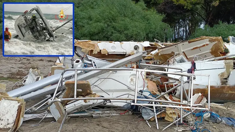 Vela arenata a Bellino ridotta ad un cumulo di detriti