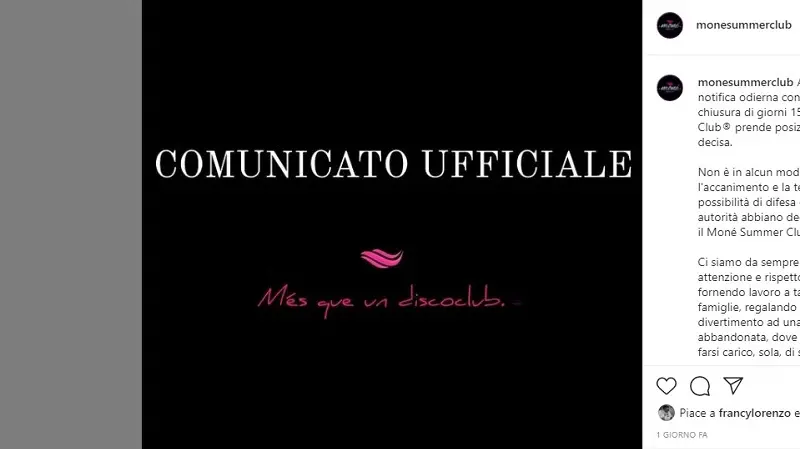 Chiusura Monè: \"Accanimento, noi sempre rispettosi, torneremo presto\"
