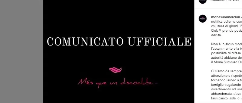 Chiusura Monè: \"Accanimento, noi sempre rispettosi, torneremo presto\"
