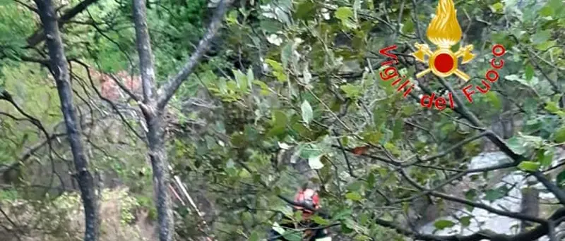 San Sostene: precipita da scarpata, 70enne salvato dai vigili del fuoco