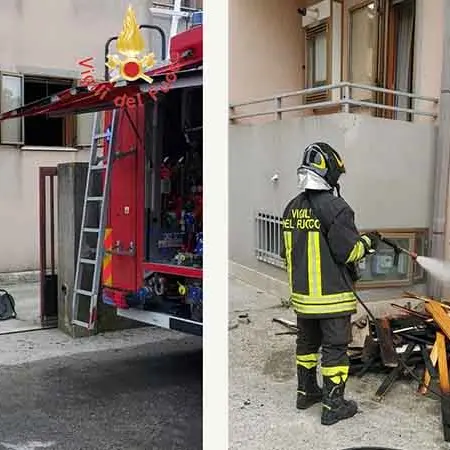 S. Maria: danni in appartamento per incendio in palazzina