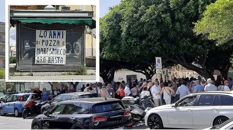 Depuratore Lido, cittadini (pochi) in piazza contro il fetore