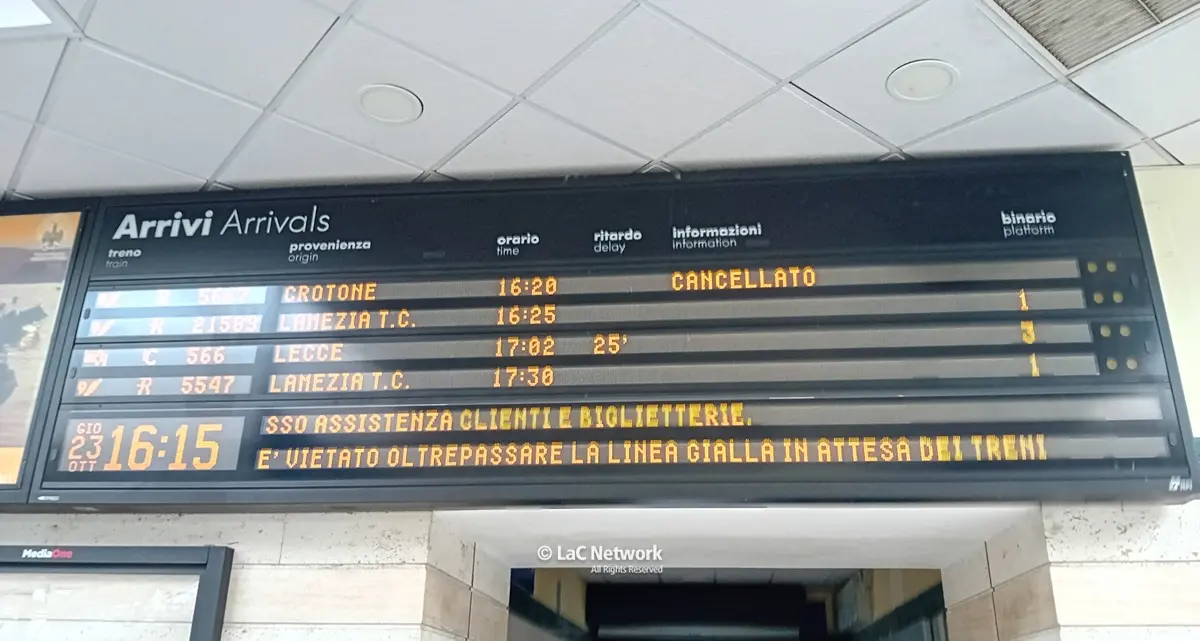 Treno cancellato sulla ionica, disagi per\u00A0passeggeri e pendolari diretti a Crotone\n