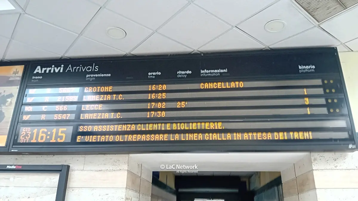 Treno cancellato sulla ionica, disagi per\u00A0passeggeri e pendolari diretti a Crotone\n