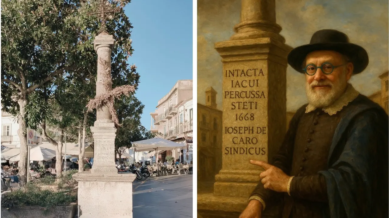 Pizzo, sulla colonna di piazza della Repubblica un\u00A0messaggio di resilienza che attraversa i secoli\n